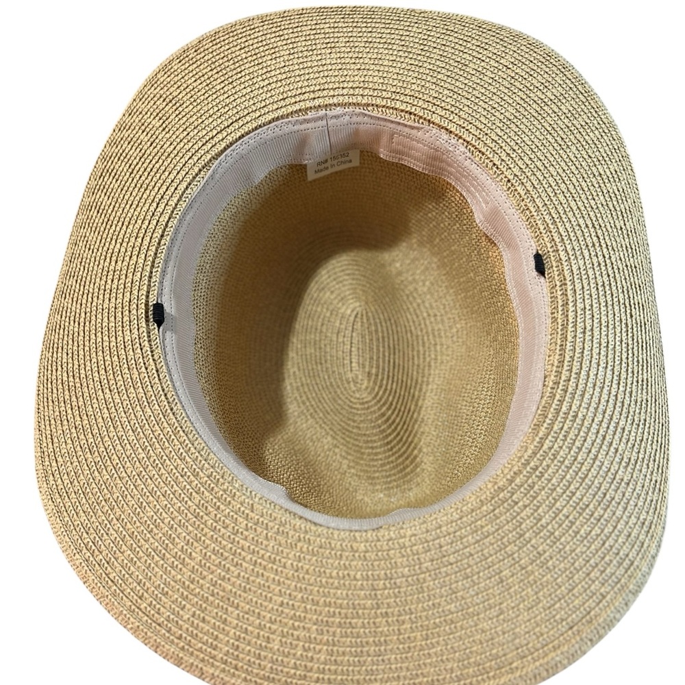 Woman’s Tan Straw Hat with Black Band - Picture 6 of 6